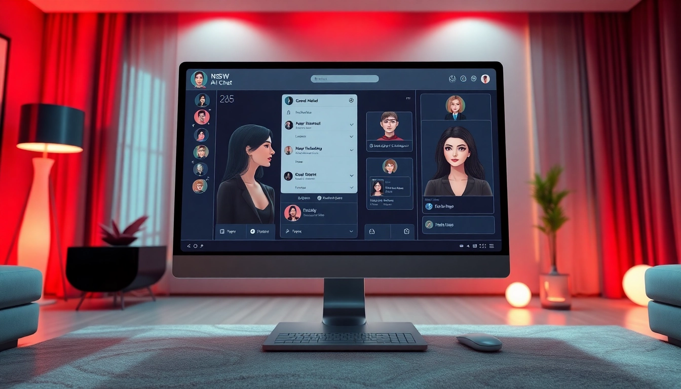 Immersive NSFW AI chat platform showcasing engaging interactions and artistic avatars.