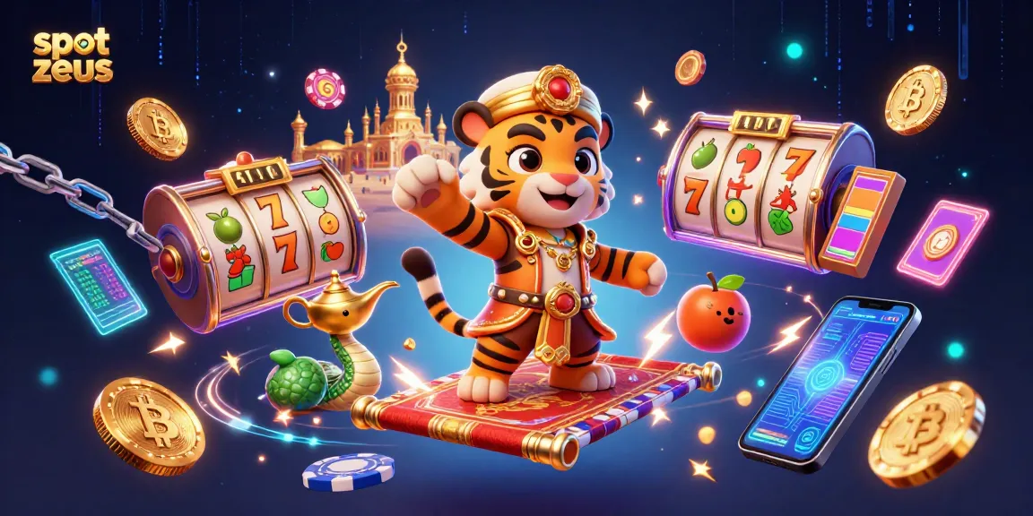 Spin the slot zeus reels for thrilling jackpots in this colorful casino-themed illustration.