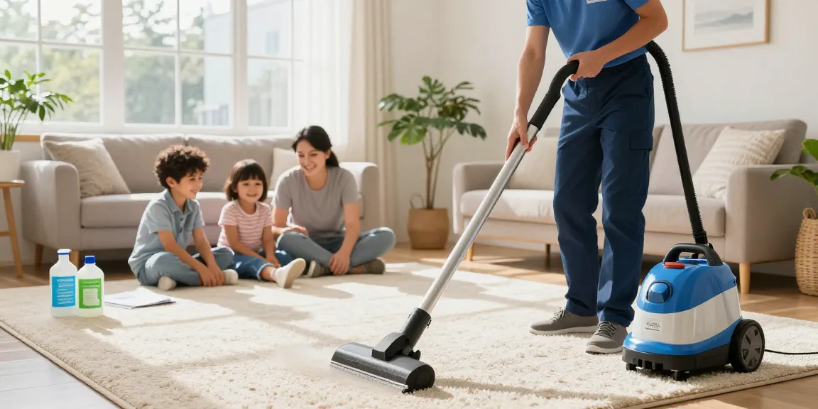 Family enjoys a fresh, clean carpet thanks to professional carpet cleaning near me service.