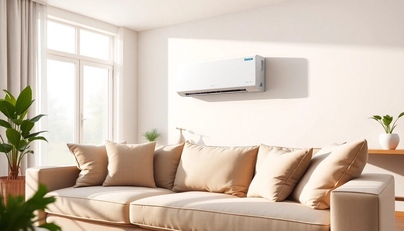 Install a daikin mini split ac in a stylish living room for optimal cooling.