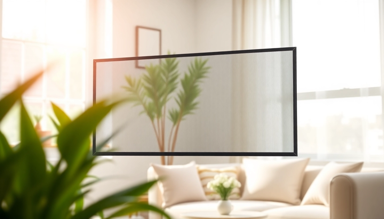 Installer myggenet ved vinduet i et lyst hjem for effektiv insektsikring.
