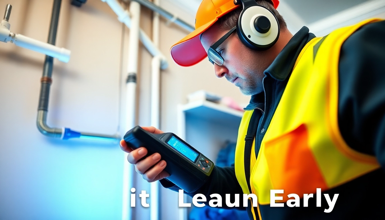 Detecting leaks with professional equipment during leak detection services.