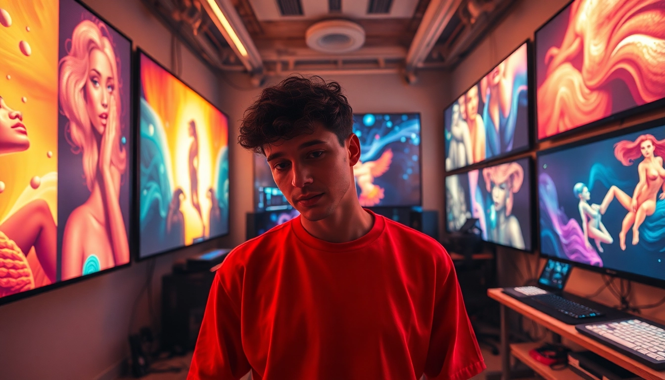 Innovative AI NSFW art studio showcasing dynamic digital creations