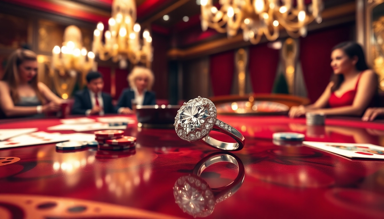 Experience the thrill of 鑽石戒指 (duplicate) surrounded by high-stakes gambling excitement.