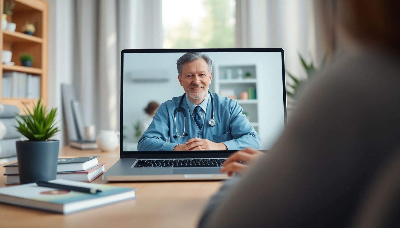 Engaging virtual doctor for minor illnesses consultation showing a responsive doctor on a laptop.