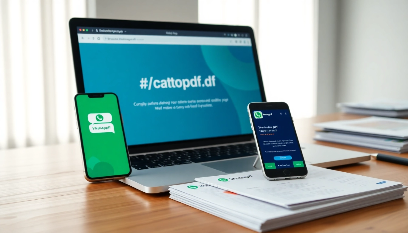 Convert WhatsApp chats to PDF easily with https://chattopdf.app on a sleek laptop.