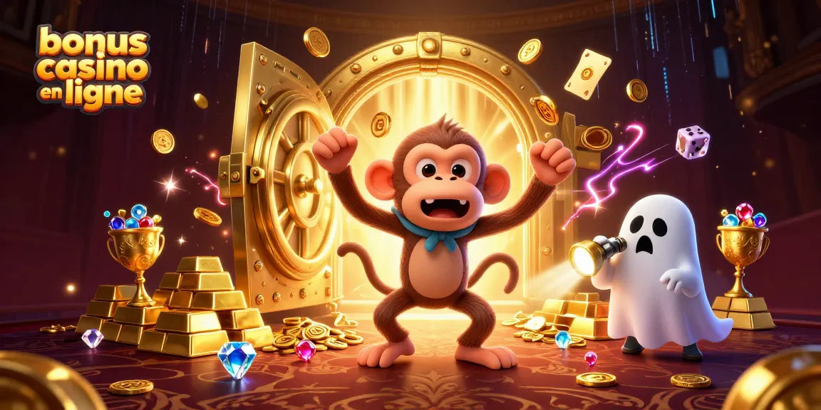 Profitez des offres de bonus casino en ligne pendant que le singe poltergeist joue avec de l'or.