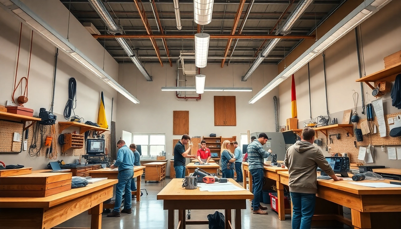 Engaged students at Trade School knoxville Tn participating in hands-on learning.