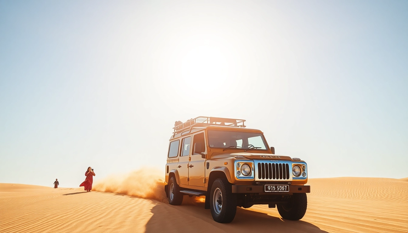 Experience a thrilling vip desert safari dubai journey on golden sand dunes with a 4x4 vehicle.