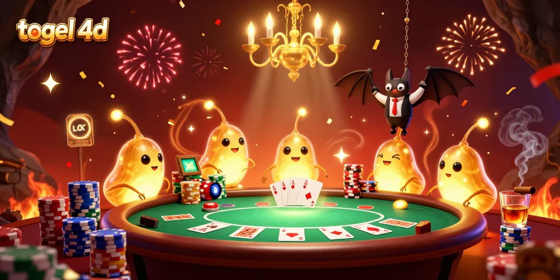 Engage in thrilling togel 4d action with this vibrant 3D casino scene showcasing glowing creatures and animated game elements.