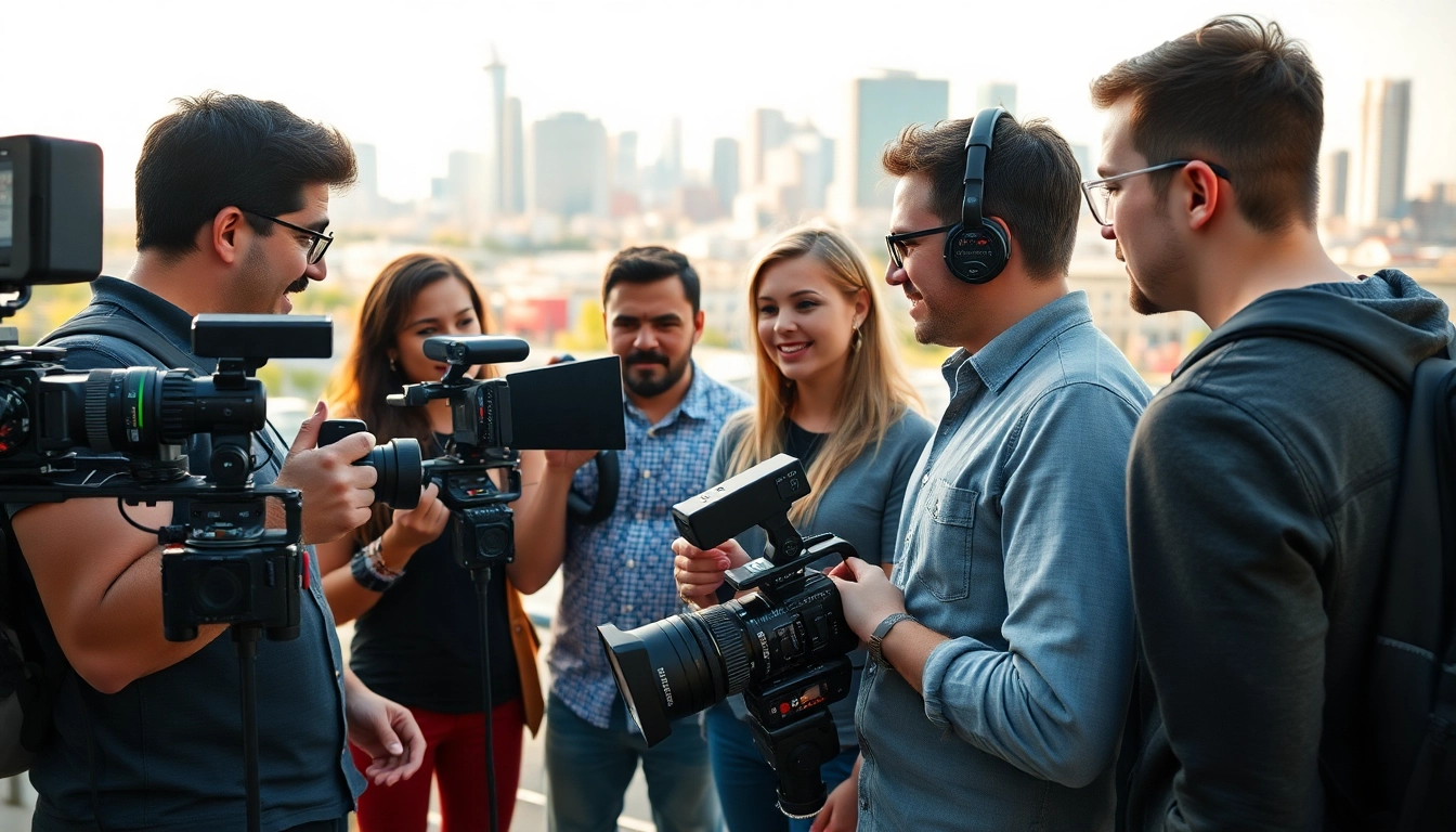 Video production edmonton team working creatively on a project in the city.