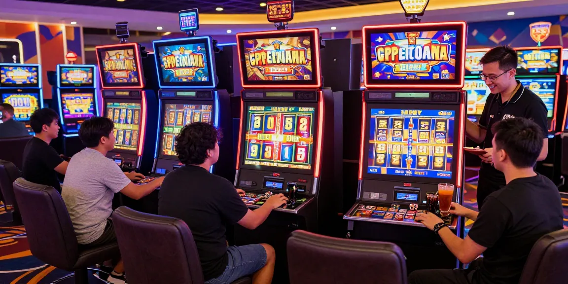 Thrilling slot gacor experience in a modern casino with players enjoying vibrant slot machines and engaging features.