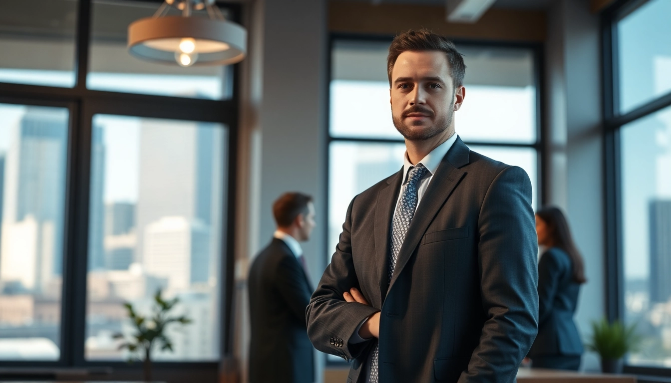 Houston Injury Attorney consulting a client in a modern law office, showcasing professionalism.