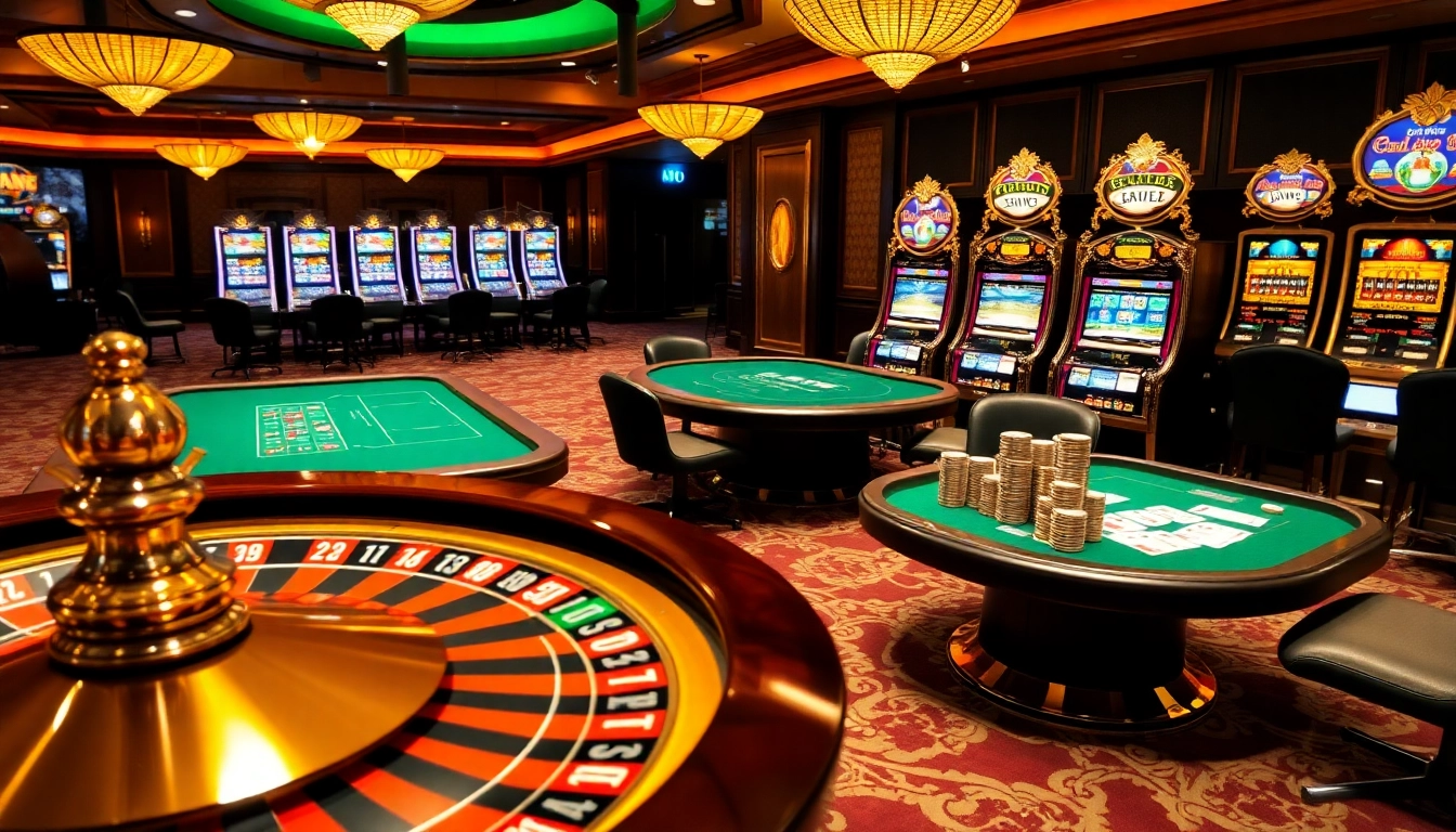 Ressentez l'excitation du meilleur casino en ligne avec des scènes de jeux de roulette et de poker vibrantes.