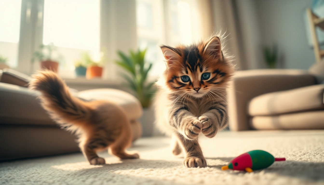 Maine Coon kittens for sale San Francisco, featuring a playful kitten in a sunny living room.