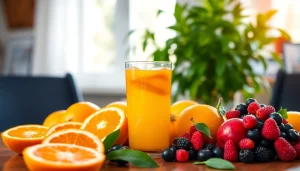 Healthy iver cleanse for weight loss featured in a vibrant detox water setup with fruits.