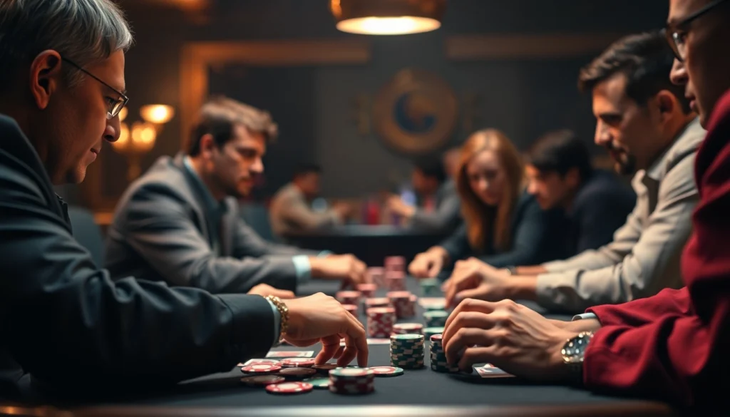 Mengalami keseruan suletoto alternatif di meja poker dengan tumpukan chip yang berwarna-warni.