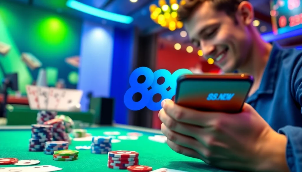 888 New online gambling platform with vibrant gaming elements.