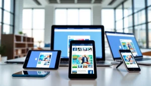 Engaging social media ads displayed on digital devices emphasizing effective marketing strategies.