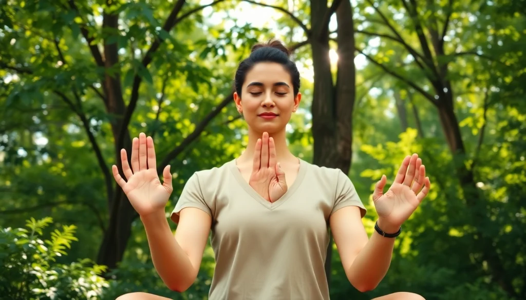 Practitioner showcasing various yoga mudras for enhanced energy flow and mindfulness.