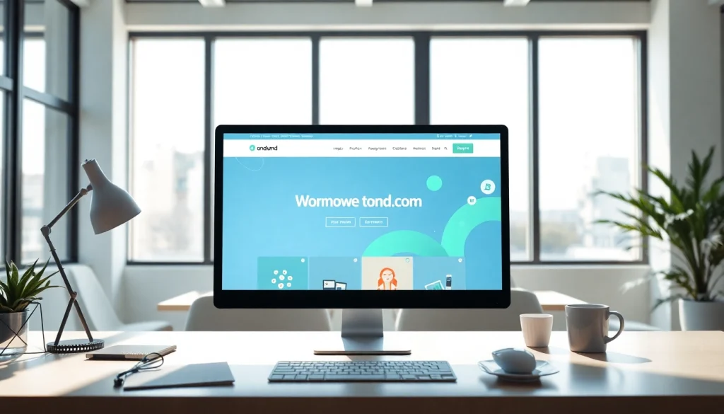 Showcase of innovative website design for https://www.ound-ound.com in a modern office setting.