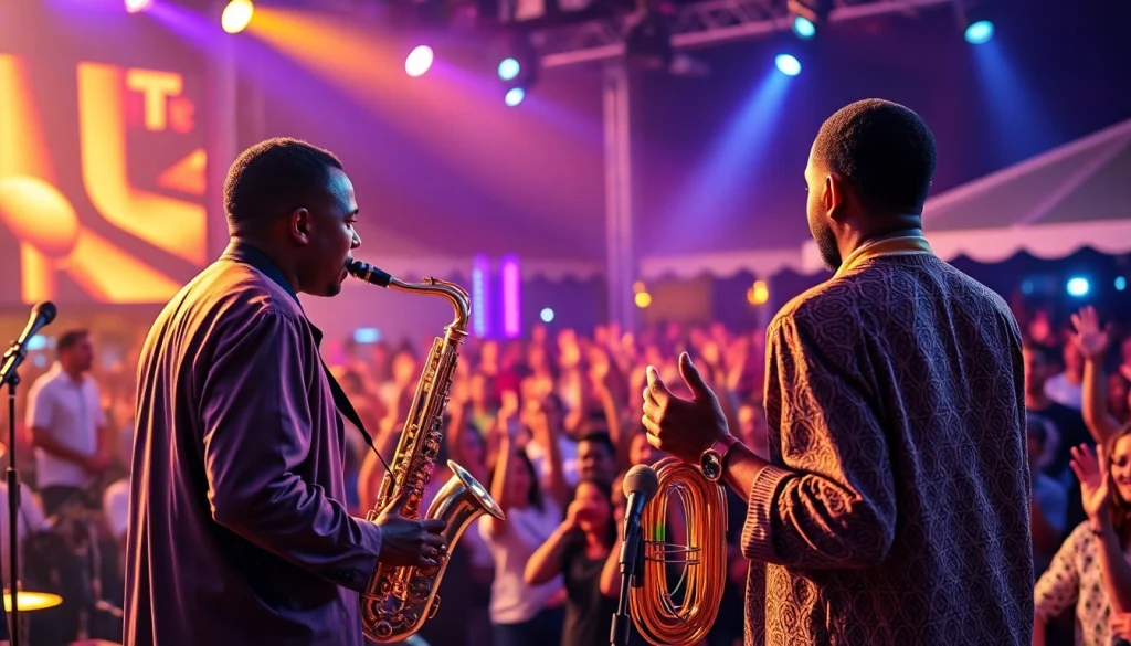 Experience kora live music with vibrant artists performing at a lively festival.