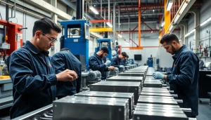 Manufacturing NdFeB magnets with precision in a professional setting, representing Ndfeb magnets manufacturer in china.