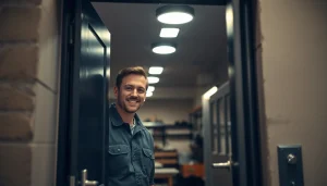 Schlüsseldienst Heidelberg öffnet beschädigungsfrei eine Tür mit professionellen Werkzeugen.