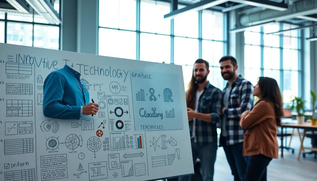 Team collaborating on innovative Technology projects in a modern workspace.