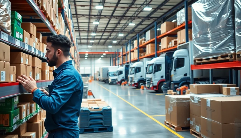 Streamlined 3PL logistics in a modern warehouse, highlighting efficient operations and organization.