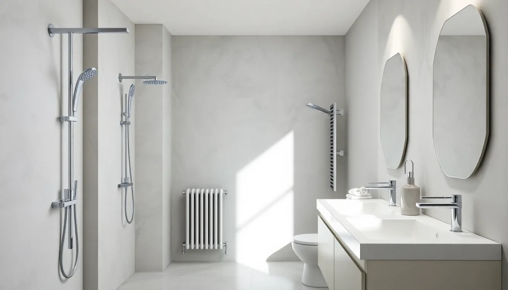 Präsentation von hochwertigen sonni sanitär Produkten in einem eleganten Badezimmer.