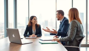 Engaging session with a business coach near me in a professional office.