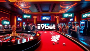 Exciting gameplay at i9bet casino featuring roulette, poker, and vibrant players.