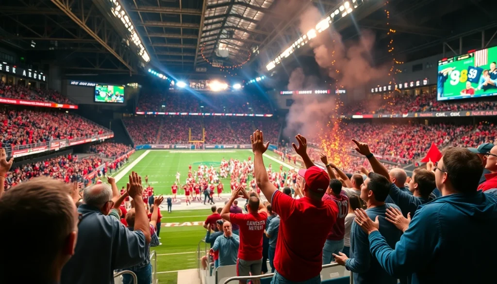 Engaging fans at a sports betting Georgia event, surrounded by vibrant energy and excitement.