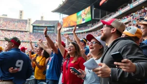 Engaged fans participating in sports betting Texas events in a vibrant stadium atmosphere.
