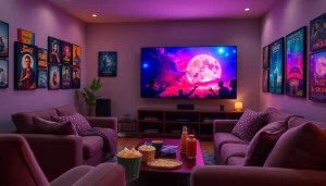 ดูหนังออนไลน์ฟรี ในบรรยากาศห้องนั่งเล่นที่สบาย มีทีวีฉายภาพยนตร์น่าสนใจ