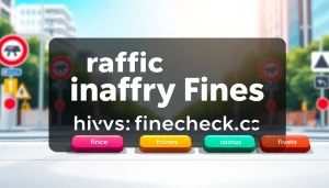 Check Cyprus traffic fines effortlessly using https://finecheck.cy on a modern interface amidst a vibrant urban backdrop.