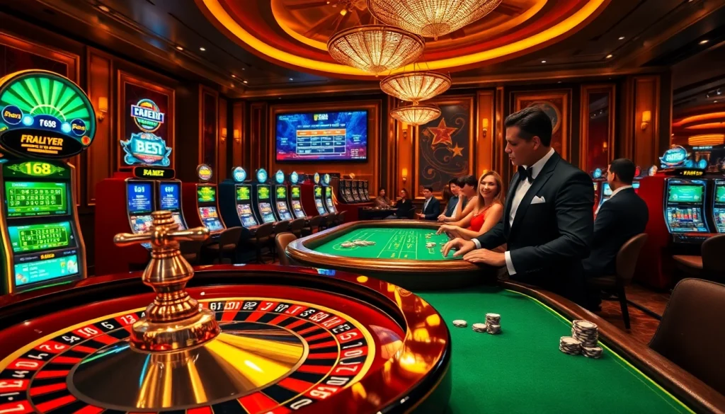 Experience thrilling moments at เจ้ามือรับแทง F168 with rich casino visuals showcasing roulette and poker excitement.
