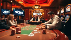 Experience the thrill of high-stakes poker at OK365's luxurious casino table.