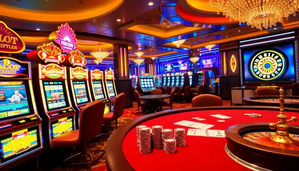 Experience vibrant slots at Slot Gacor Hari ini in a luxurious casino setting.