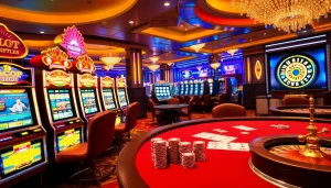 Experience vibrant slots at Slot Gacor Hari ini in a luxurious casino setting.