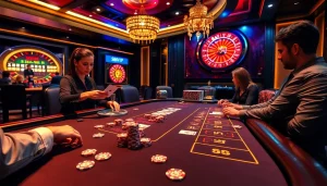 S88VIP players engage in an exciting game of blackjack in a luxurious casino atmosphere.
