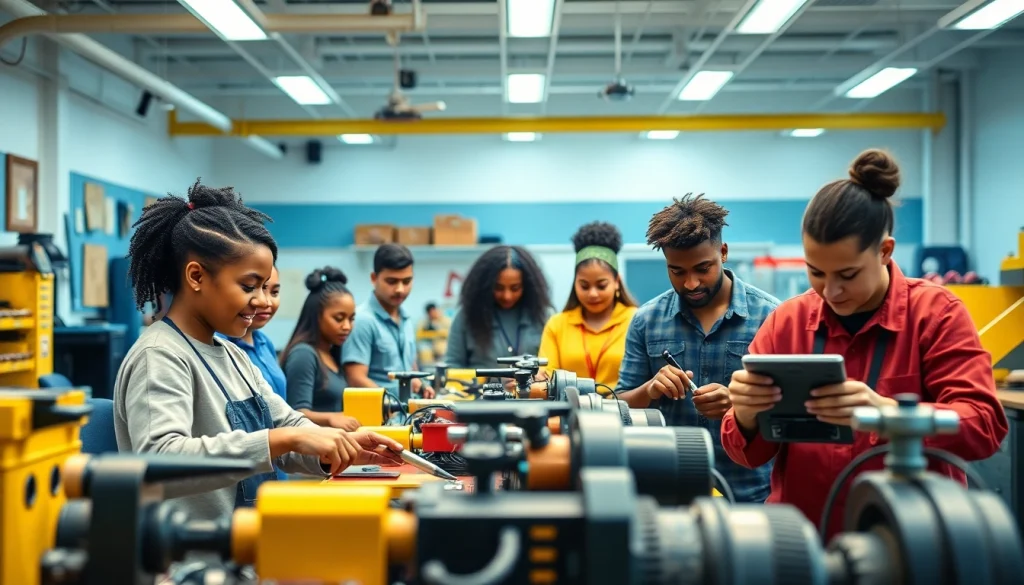 Students at a Trade School Knoxville TN engaged in hands-on training, showcasing a vibrant learning environment.