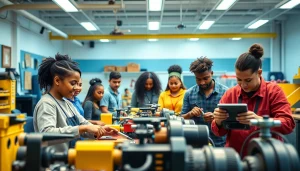 Students at a Trade School Knoxville TN engaged in hands-on training, showcasing a vibrant learning environment.