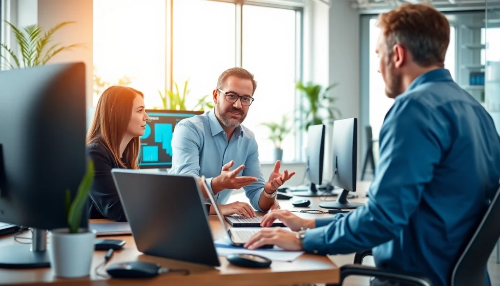 IT Dienstleister Wien bietet professionelle IT-Dienstleistungen in einem modernen Büro an.