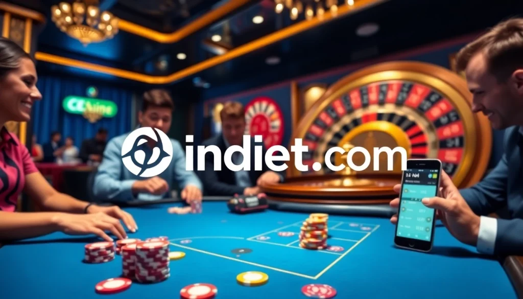 Experience the thrill of indibet com with live betting at a vibrant casino table filled with excitement.