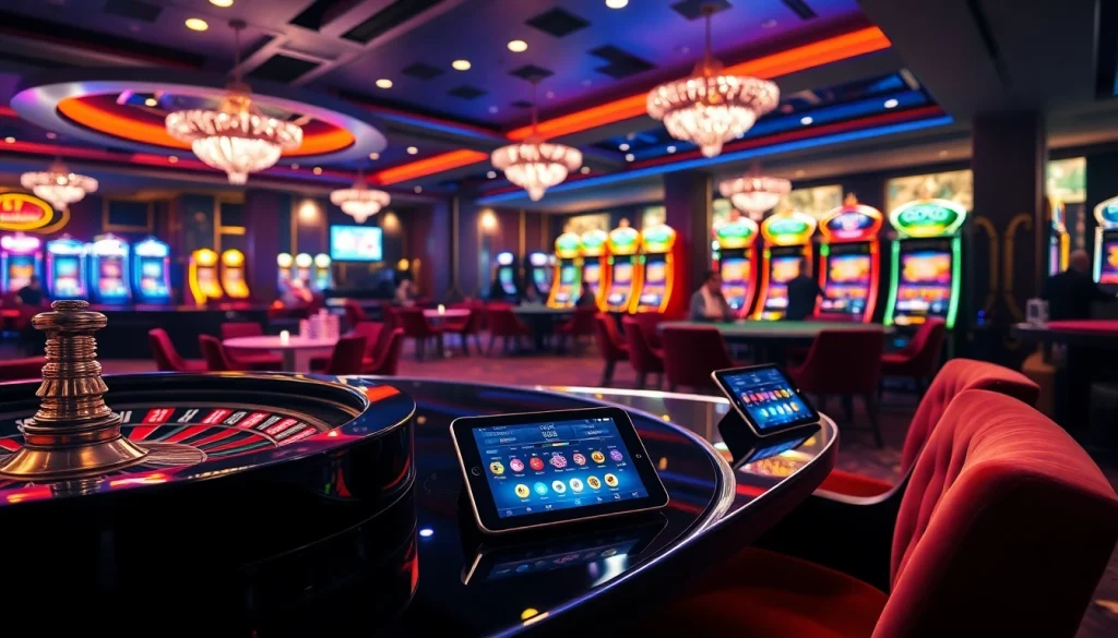 Experience the thrill of gambling at new66 with vibrant tables and energetic gameplay in a luxurious casino.