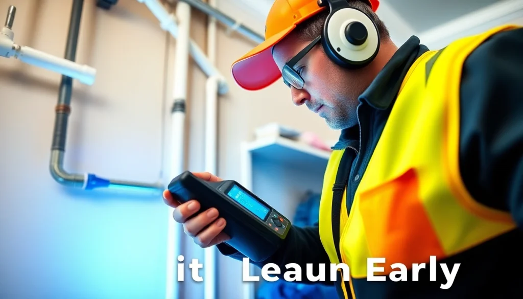 Detecting leaks with professional equipment during leak detection services.