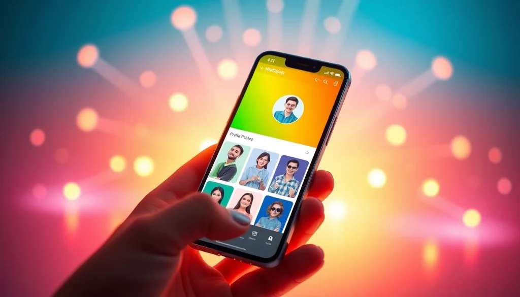 Stunning whatsapp profile photo options displayed on a smartphone interface.
