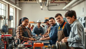 Learn about trade schools in southern California with students engaging in hands-on training in a vibrant classroom.